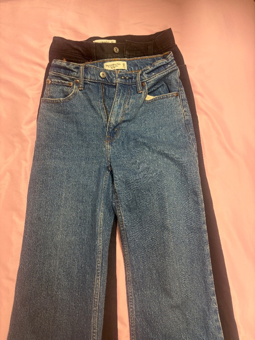 Abercrombie ’90s Relaxed High Rise Jeans 24/00 LONG Bundle Black & Blue